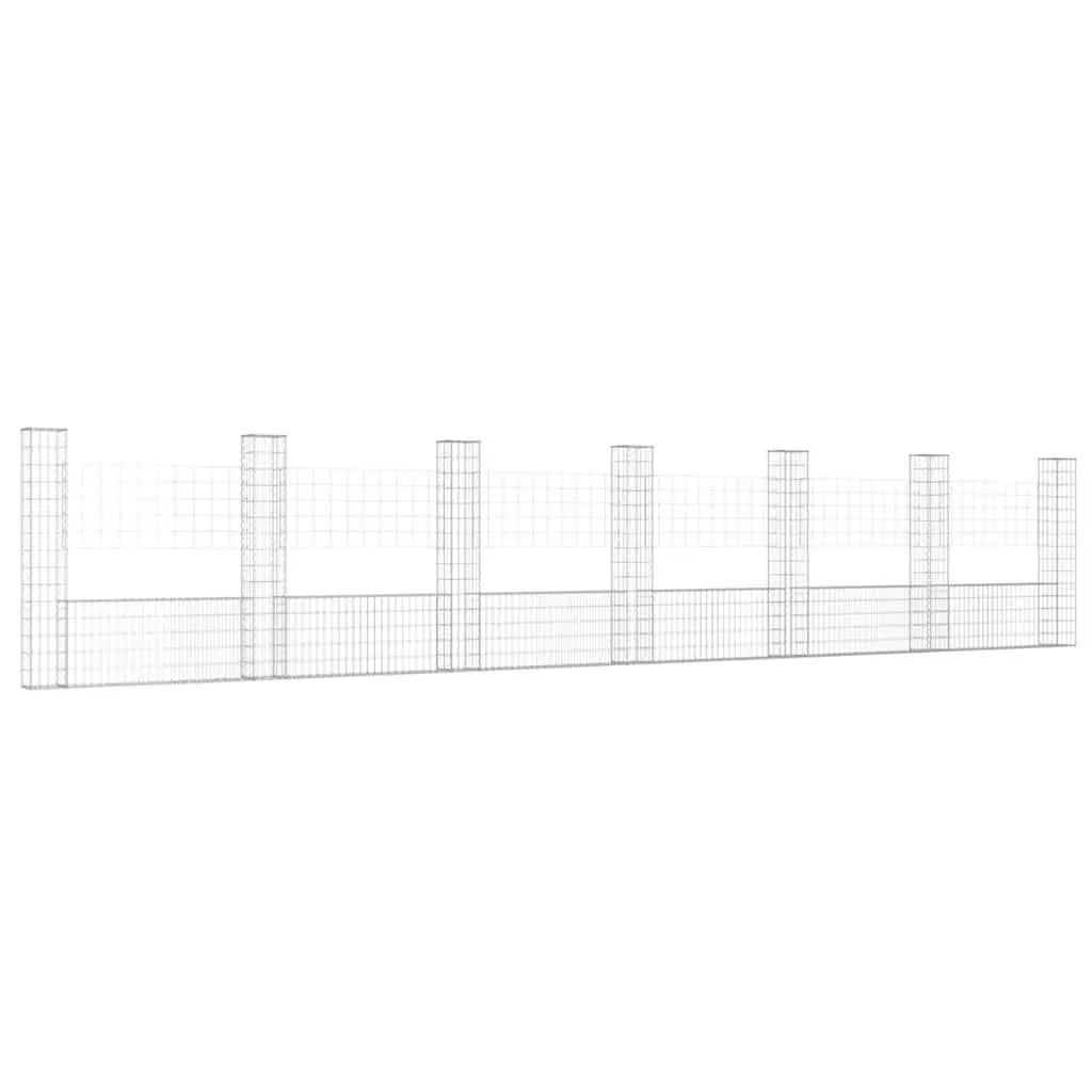 U-Shape Gabion Basket Fence Panel Sturdy Welded Mesh Grid 740 x 20 x 150 cm