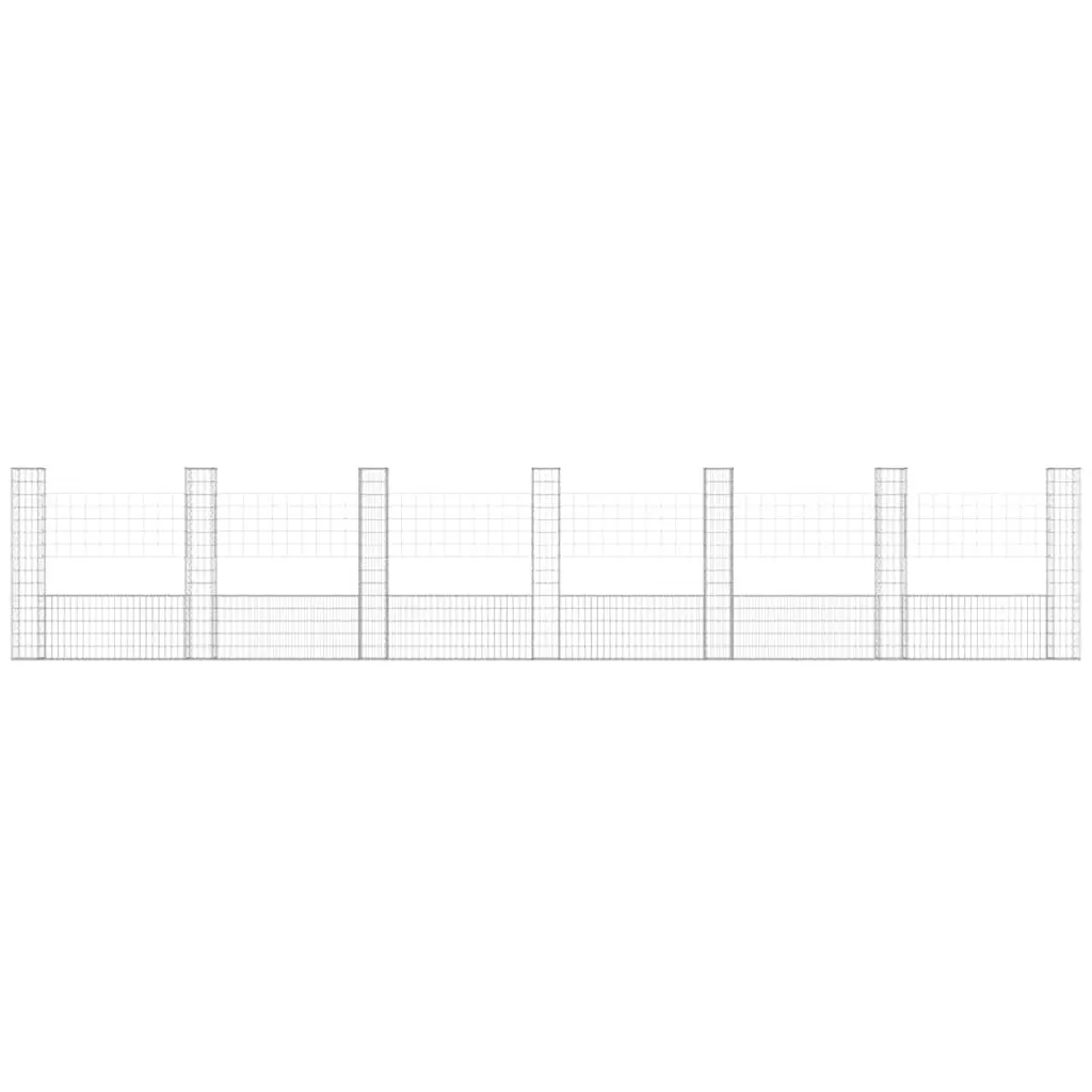 U-Shape Gabion Basket Fence Panel Sturdy Welded Mesh Grid 740 x 20 x 150 cm