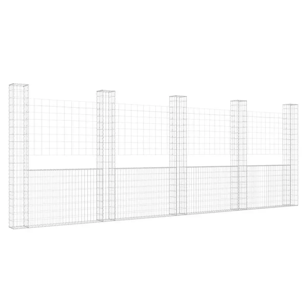 U-Shape Gabion Basket Iron Fence Panel Retaining Wall 500x20x200cm