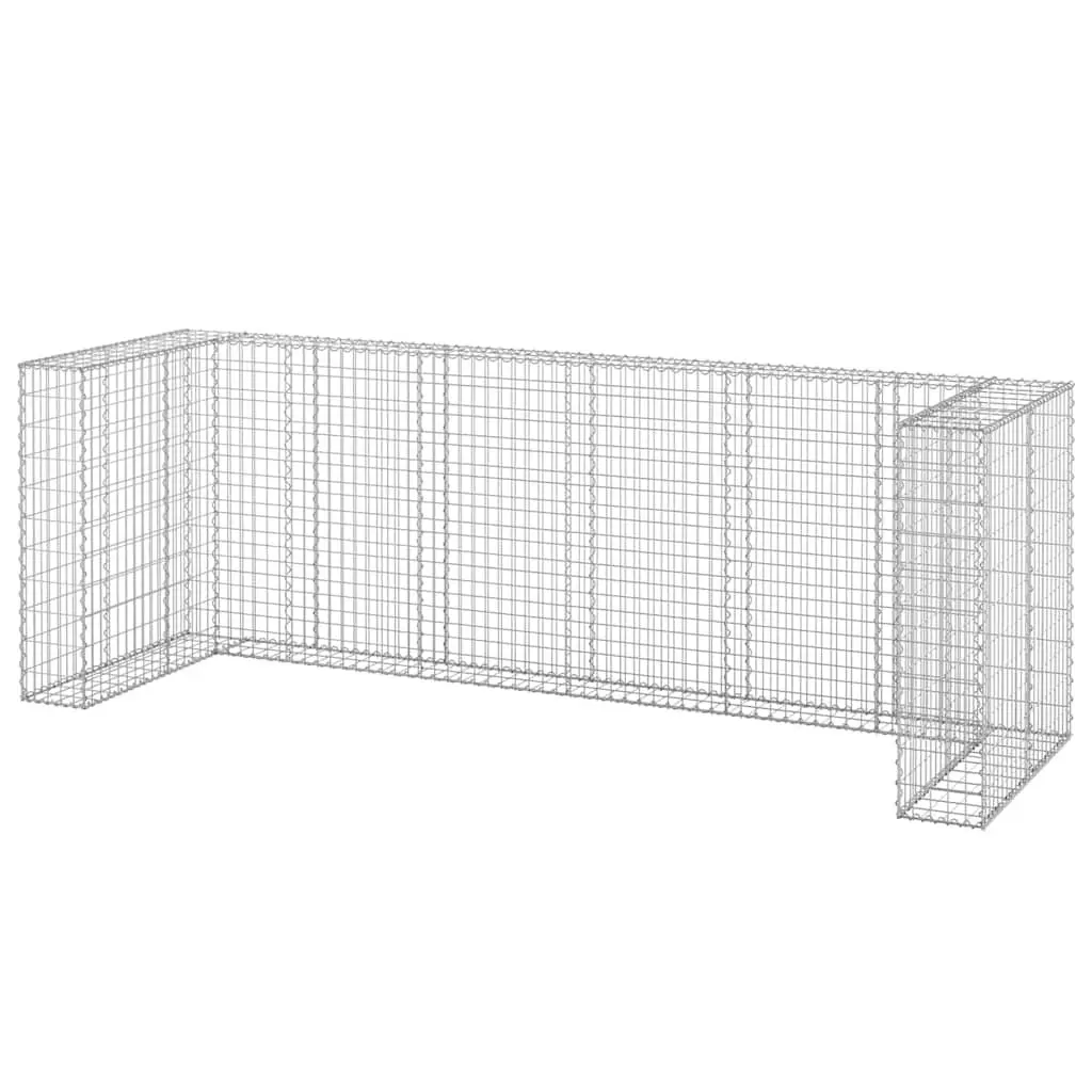 Gabion Wall Waste Container Enclosure Galvanised Steel Mesh 325 x 100 x 110 cm