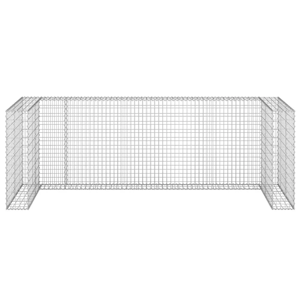 Gabion Wall Waste Container Enclosure Galvanised Steel Mesh 325 x 100 x 110 cm