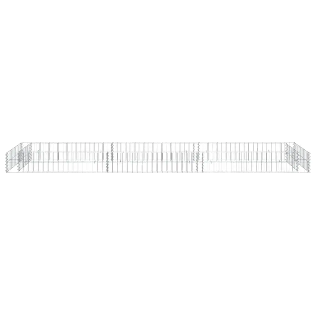 Raised Bed Gabion Planter 300x100x20cm Galvanised Steel Durable Garden Border Mesh