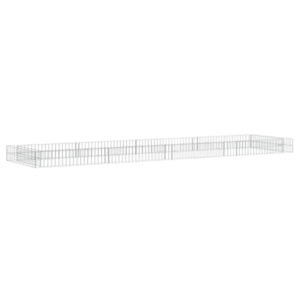 Galvanised Steel Garden Planter Gabion Raised Bed 400x100x20cm Silver