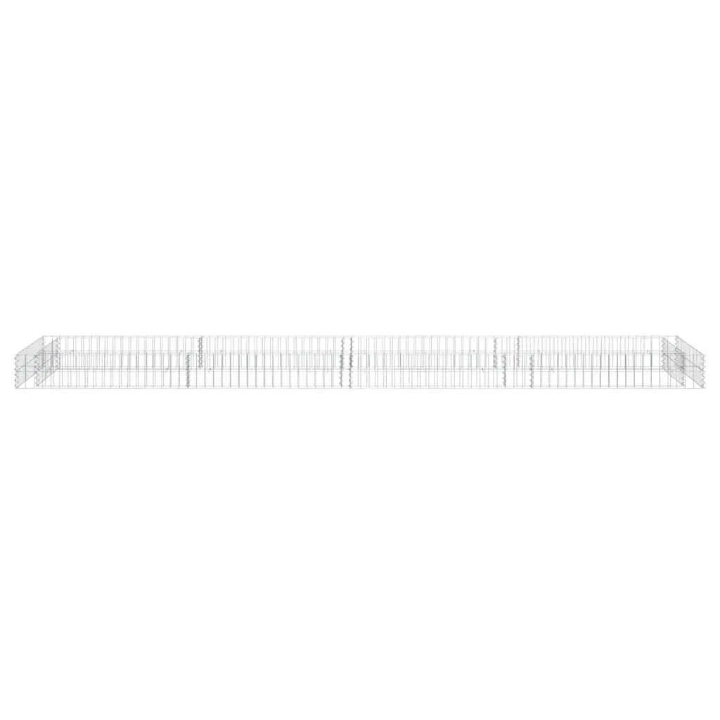 Galvanised Steel Garden Planter Gabion Raised Bed 400x100x20cm Silver