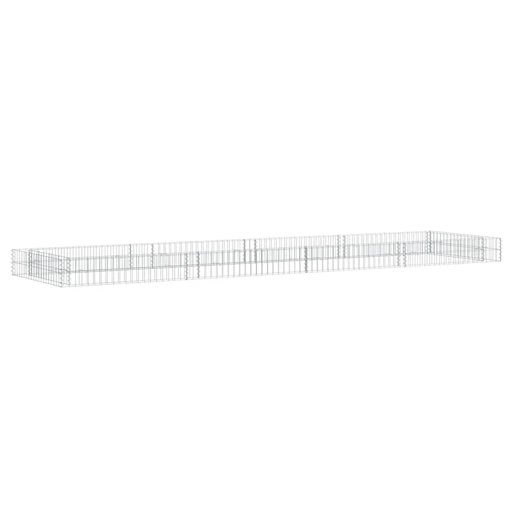 Galvanised Steel Garden Planter Gabion Raised Bed 400x100x20cm Silver