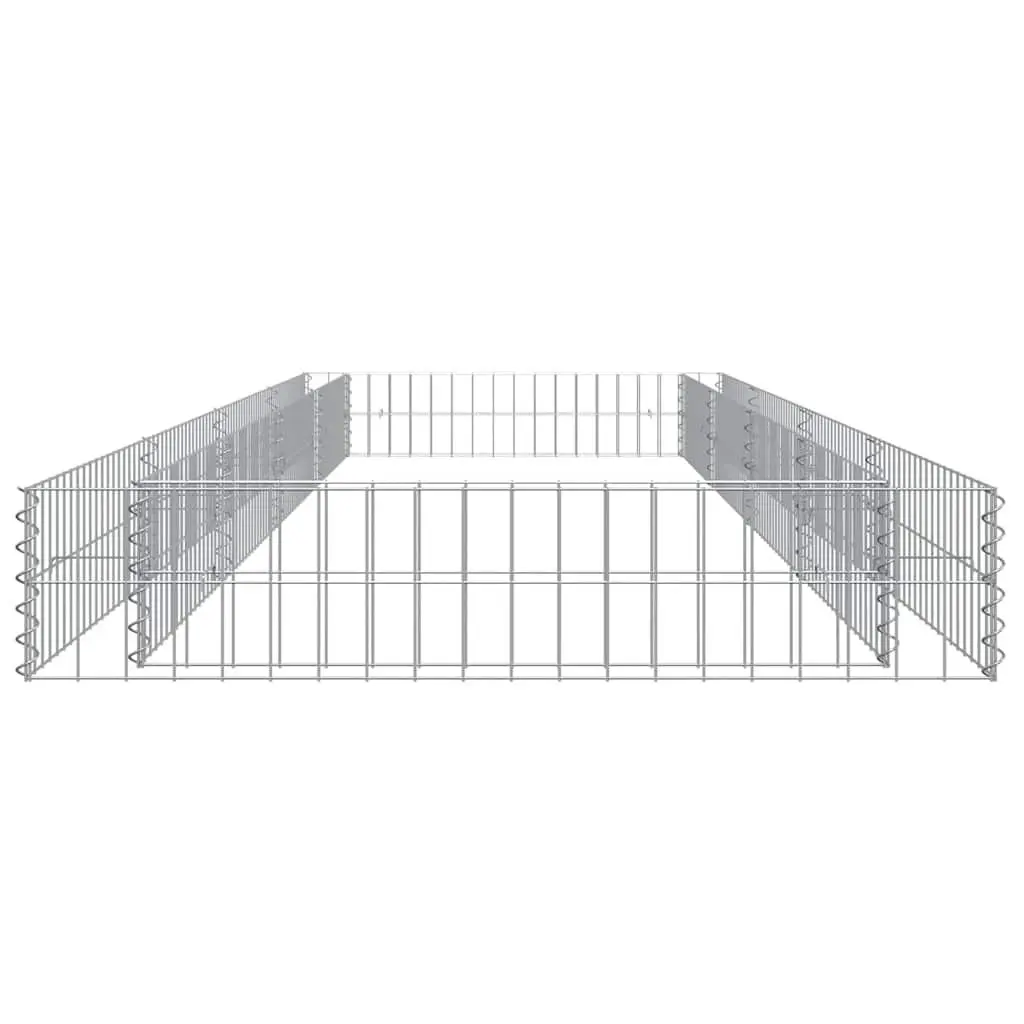 Galvanised Steel Garden Planter Gabion Raised Bed 400x100x20cm Silver