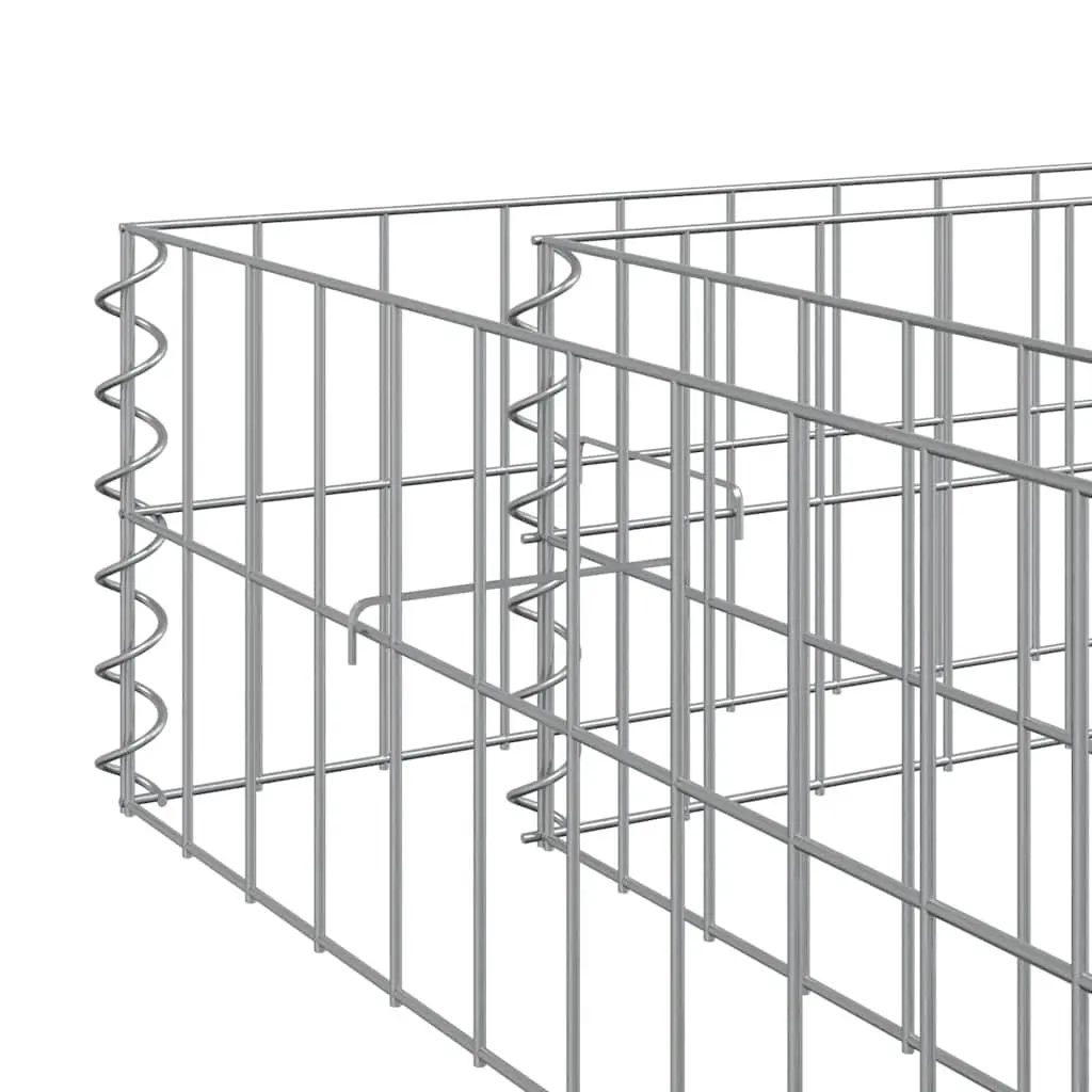 Galvanised Steel Garden Planter Gabion Raised Bed 400x100x20cm Silver