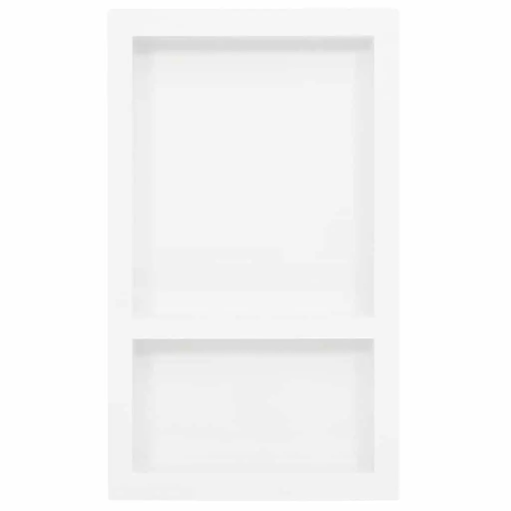 Shower Niche Wall Mounted Shelf Unit High Gloss White 2 Compartments