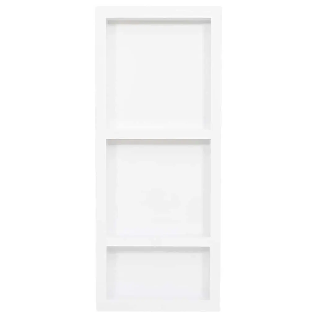 3 Compartment Wall Mount Shower Niche High Gloss White Bathroom Storage Shelf