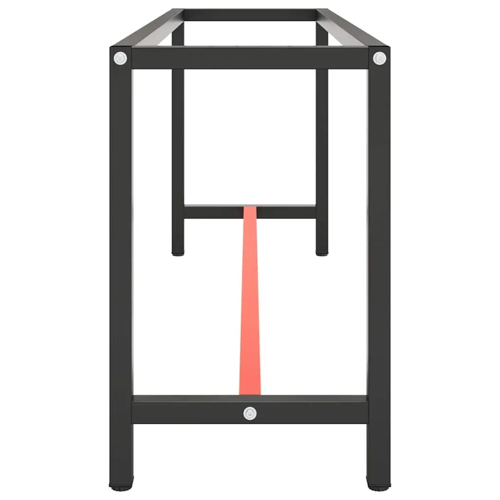 Work Bench Frame Heavy Duty Metal Table Base Powder Coated Black 190 x 50 x 79 cm