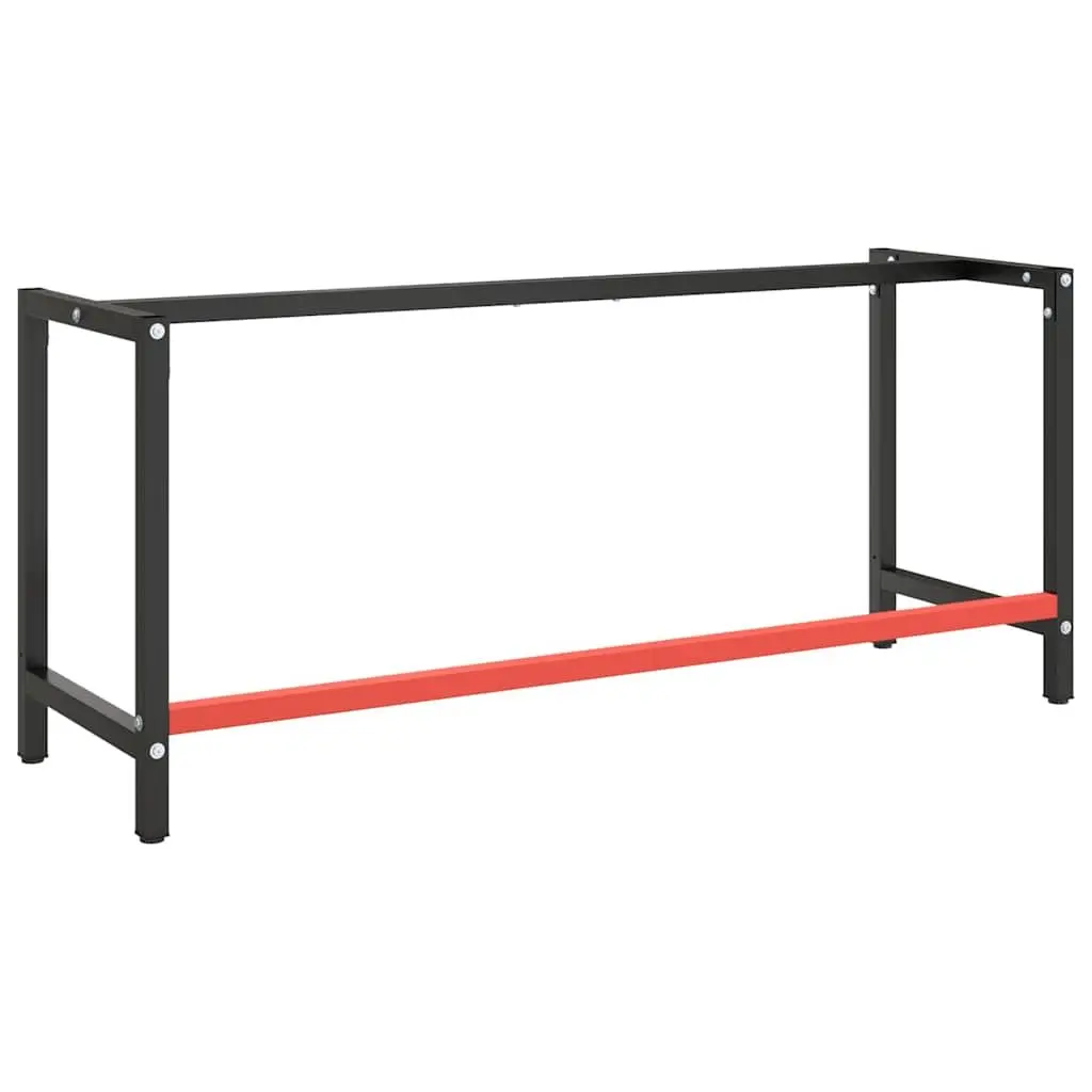 Metal Work Bench Frame Heavy Duty Matte Black 180x57x79cm