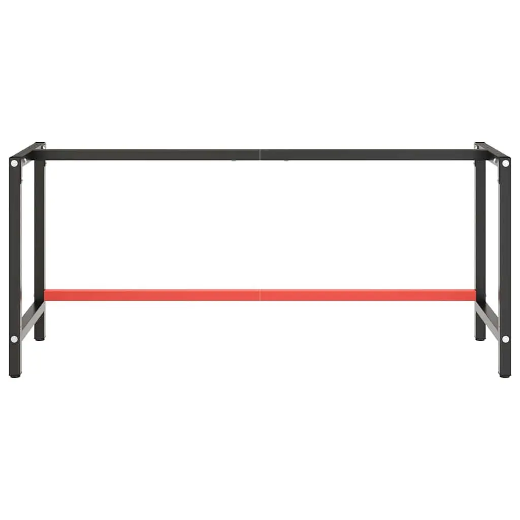 Metal Work Bench Frame Heavy Duty Matte Black 180x57x79cm