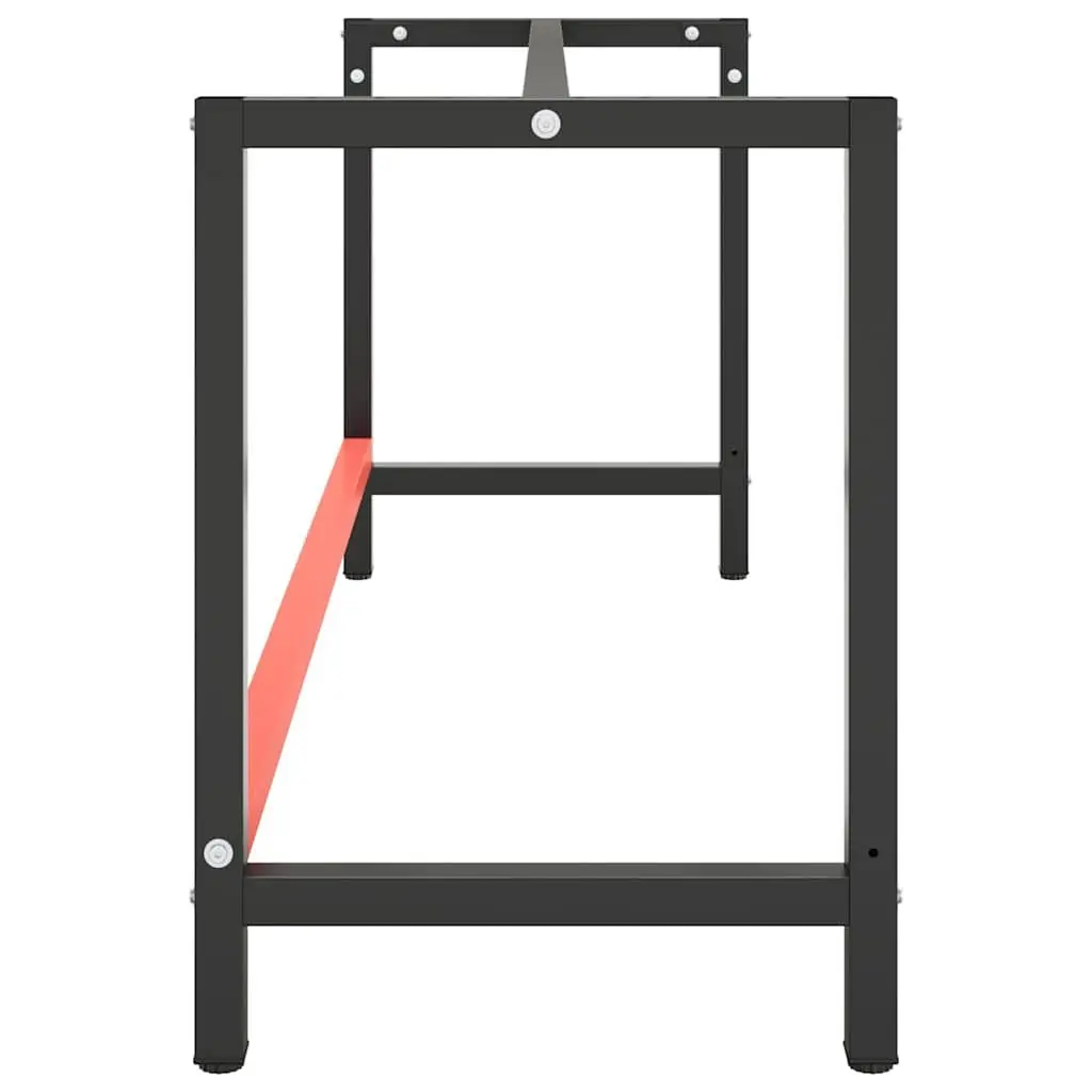 Metal Work Bench Frame Heavy Duty Matte Black 180x57x79cm