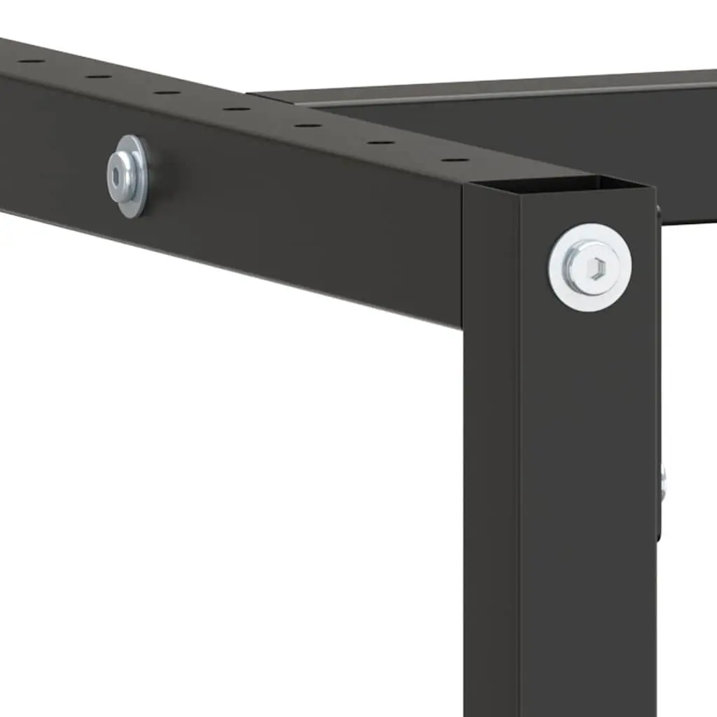 Metal Work Bench Frame Heavy Duty Matte Black 180x57x79cm