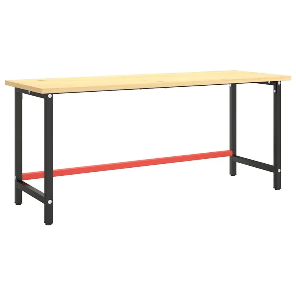 Metal Work Bench Frame Heavy Duty Matte Black 180x57x79cm