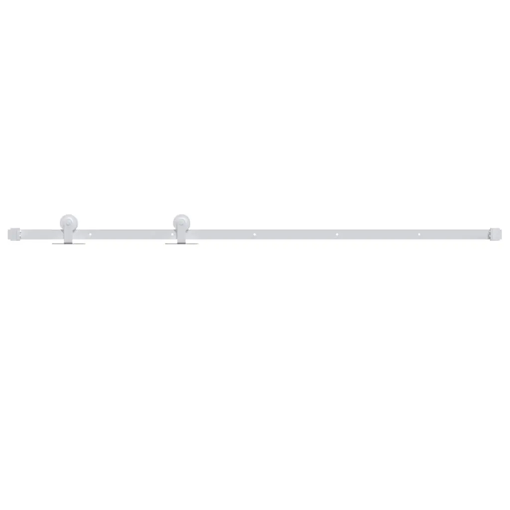 Sliding Door Hardware Kit Steel Track Rail System 183cm White