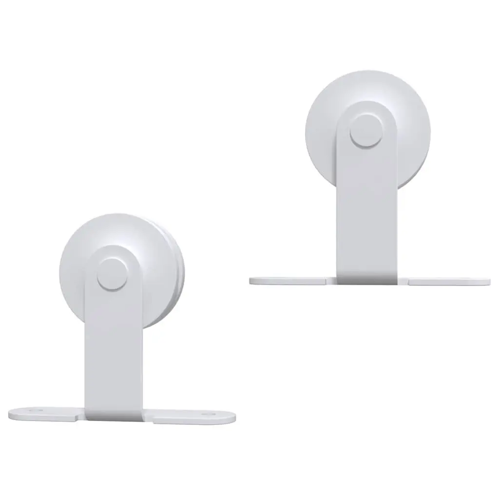Sliding Door Hardware Kit Steel Track Rail System 183cm White