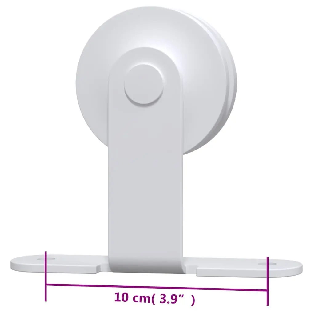 Sliding Door Hardware Kit Steel Track Rail System 183cm White