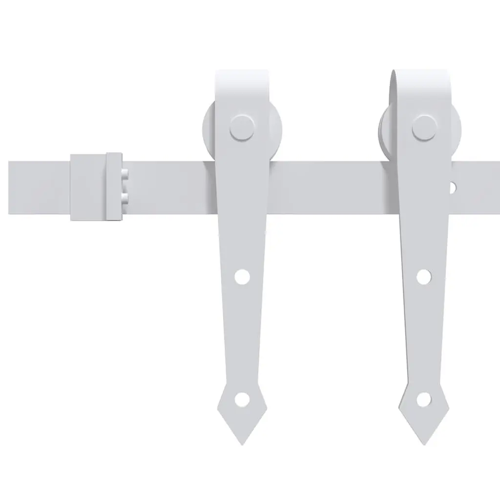 Sliding Door Hardware Kit 183cm Steel Track Rail System White