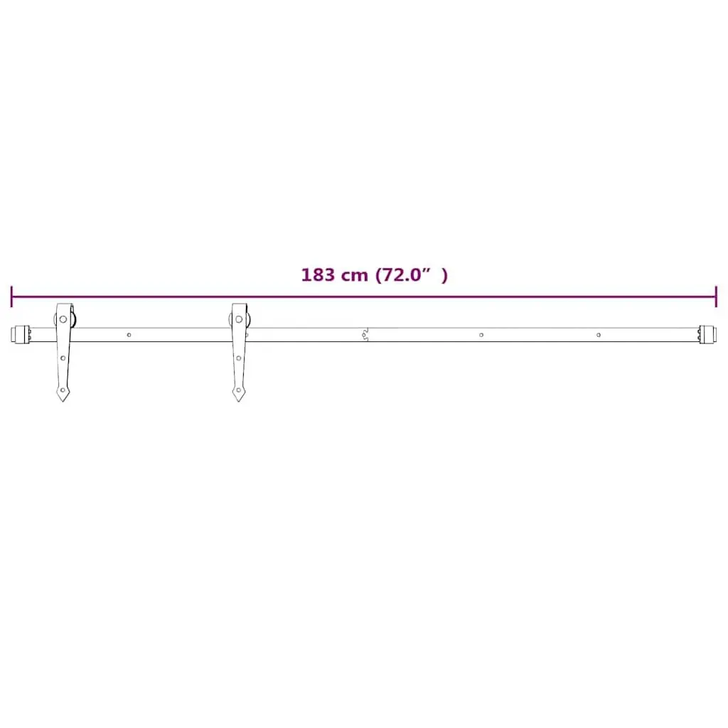 Sliding Door Hardware Kit 183cm Steel Track Rail System White