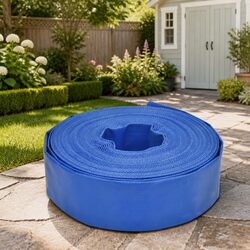 Flat Hose 25m 1.5" PVC Water Irrigation Pump Garden High Pressure Supply Line