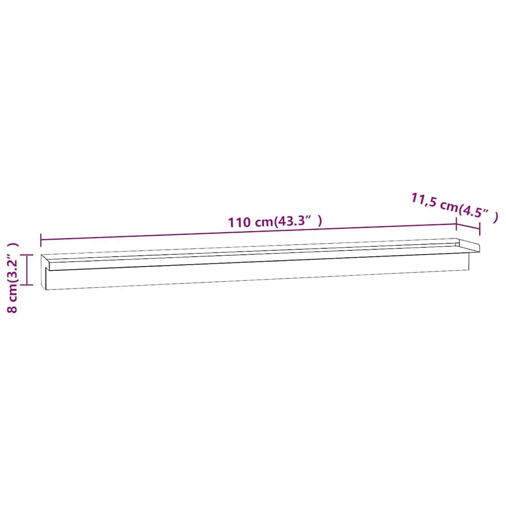 Rectangular Pool Waterfall Fountain Stainless Steel 110cm