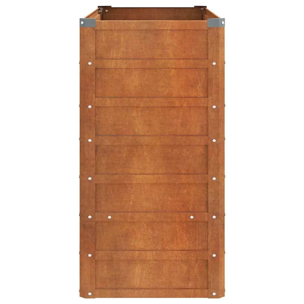 Garden Raised Bed Planter Corten Steel Weathering Brown 100L x 40W x 77H cm