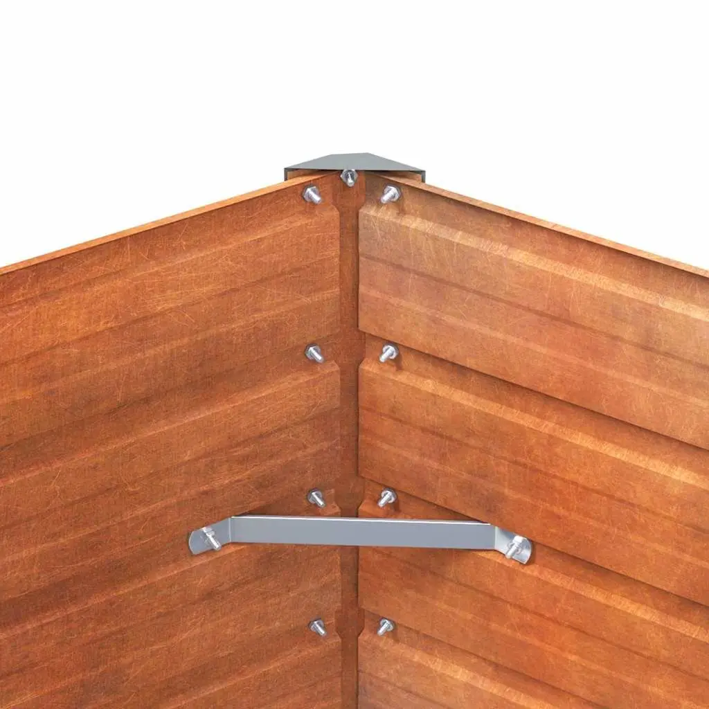 Garden Raised Bed Planter Corten Steel Weathering Brown 100L x 40W x 77H cm