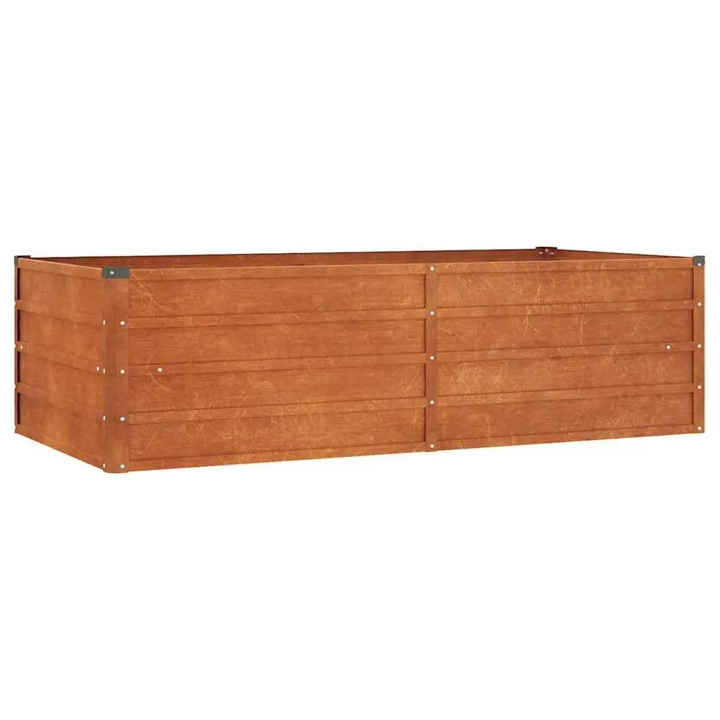 Garden Raised Bed Planter Box Weathering Steel Open Bottom Drainage Brown