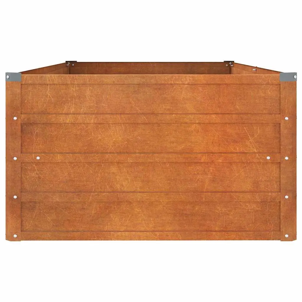 Garden Raised Bed Planter Box Weathering Steel Open Bottom Drainage Brown