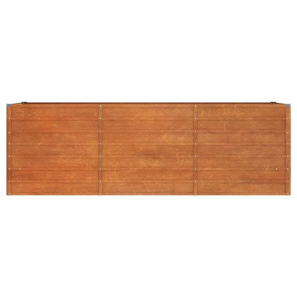 Garden Raised Bed Planter Corten Steel Brown 240x80x77cm Weathering Frame