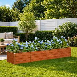 Garden Raised Bed Planter Corten Steel Weathering Brown Outdoor Vegetable Flower