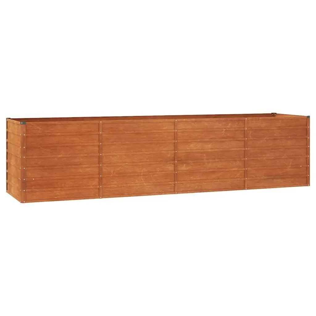 Garden Raised Bed Planter 320x80x77cm Weathering Steel Outdoor Vegetables Herbs