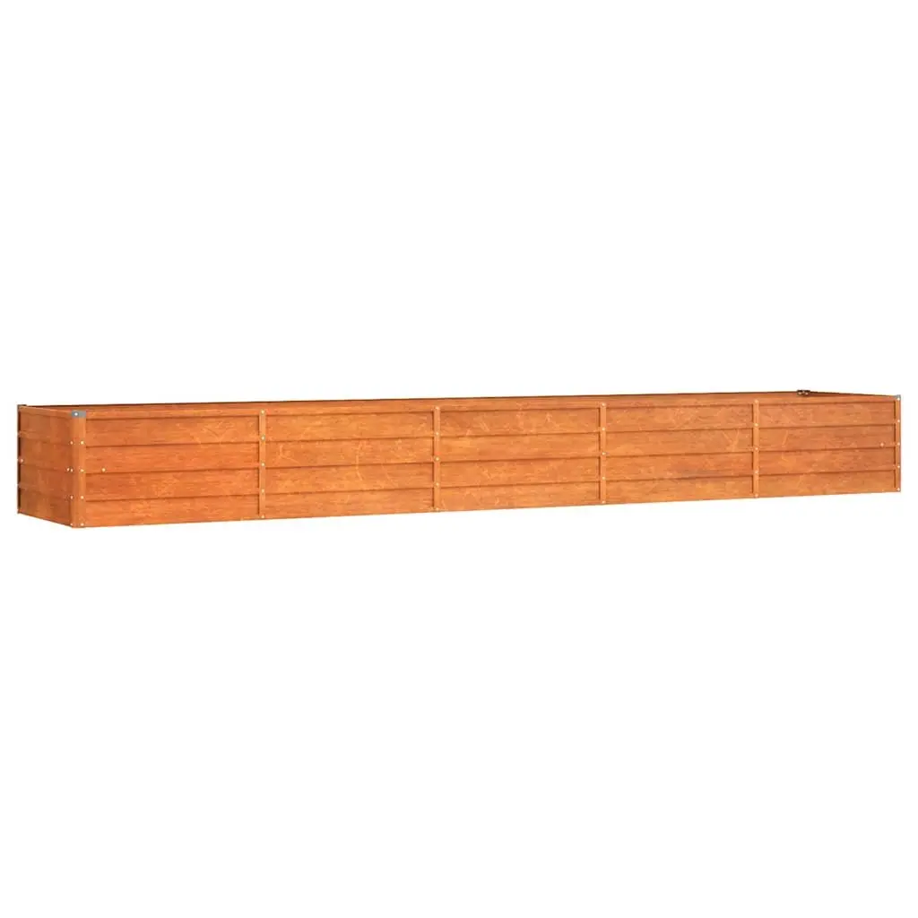 Corten Steel Raised Bed Planter Outdoor 400x80x45cm Durable Weathering Brown Garden