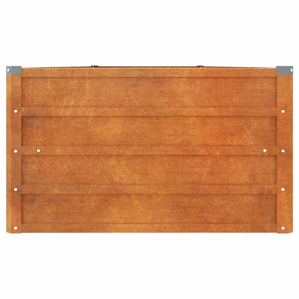 Corten Steel Raised Bed Planter Outdoor 400x80x45cm Durable Weathering Brown Garden