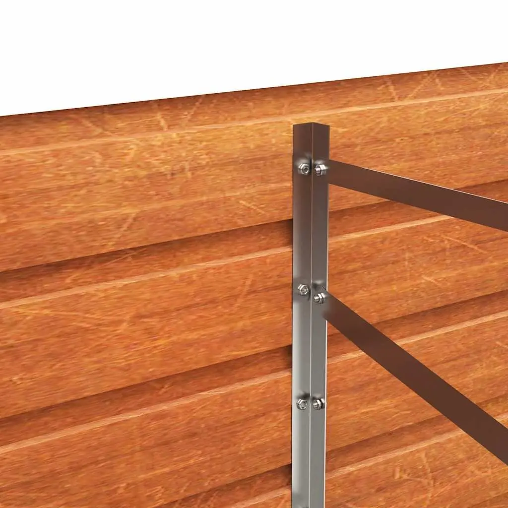 Corten Steel Raised Bed Planter Outdoor 400x80x45cm Durable Weathering Brown Garden