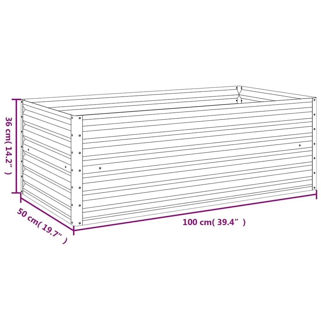 Garden Raised Bed Planter Corten Steel Brown 100x50x36 cm Outdoor