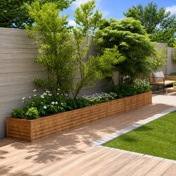 Garden Raised Bed 580x50x36 cm Corten Steel Planter Box Brown Weathering