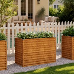 Friendly Corten Steel Garden Planter for Outdoor Use