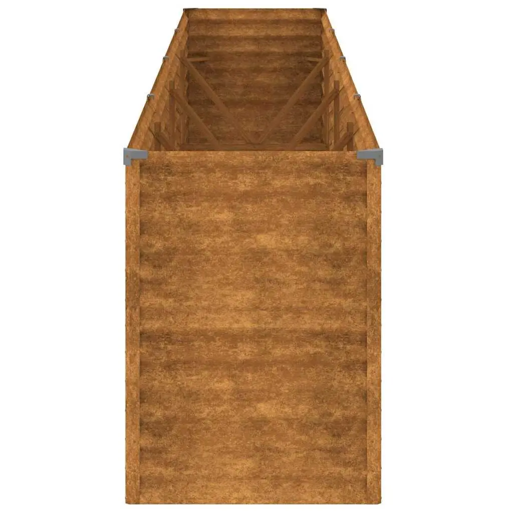 Garden Raised Bed Corten Steel Planter Box 385x50x69 cm Outdoor Garden Bed