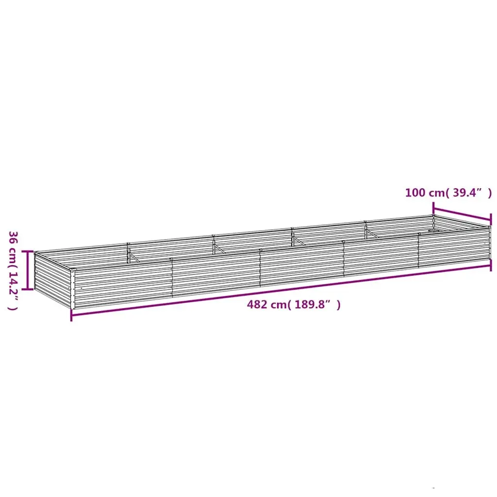 Corten Steel Planter Box 482x100x36 cm Durable Outdoor Raised Garden Bed for Vegetables