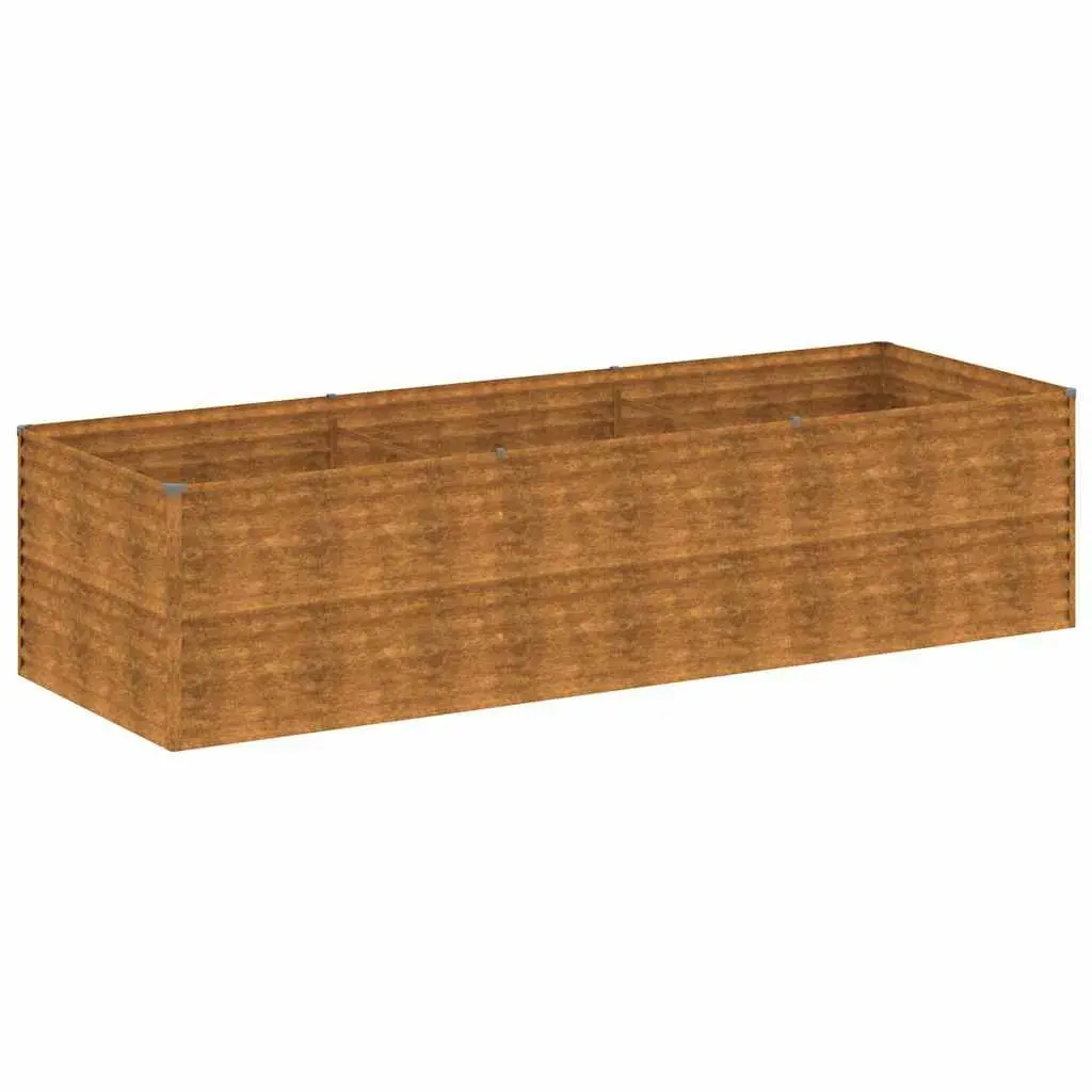 Garden Raised Bed Planter Corten Steel Brown 290x100x69 cm Outdoor Flower Box