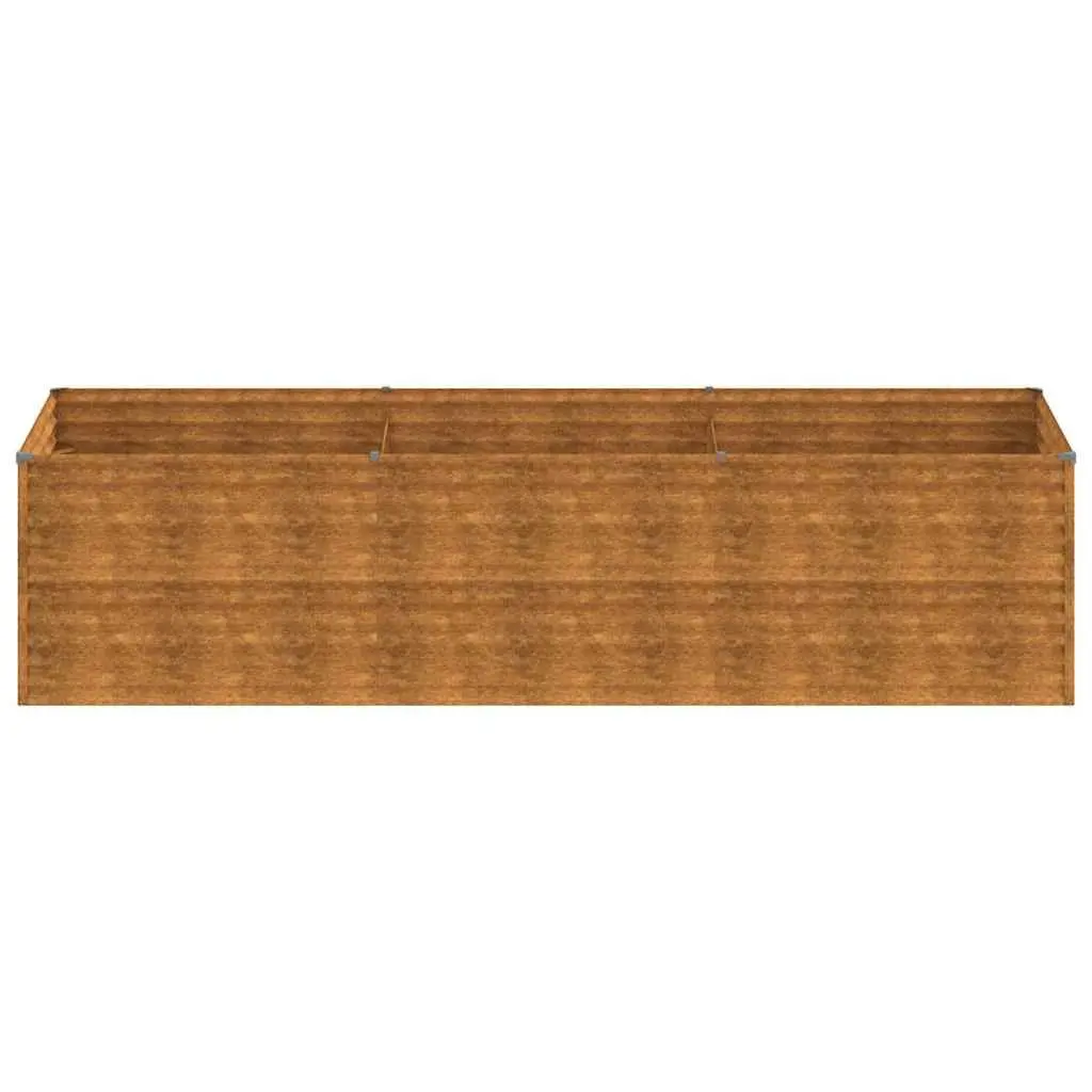 Garden Raised Bed Planter Corten Steel Brown 290x100x69 cm Outdoor Flower Box