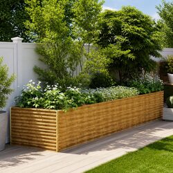 Garden Raised Bed 479x100x69cm Corten Steel Planter Box Vegetables Flowers Herbs