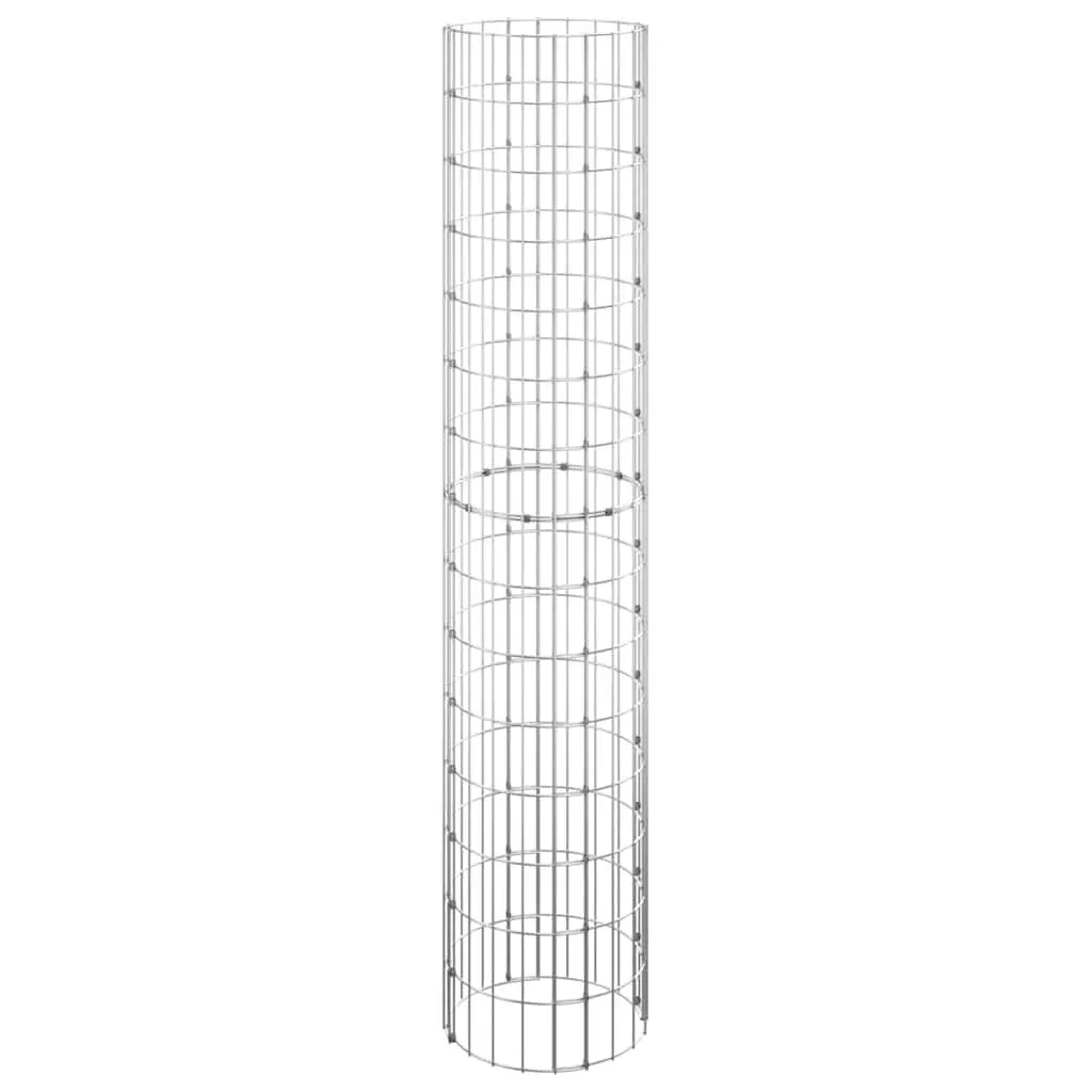 Circular Gabion Pole Galvanised Steel Garden Fence Border Post Ø30x150 cm
