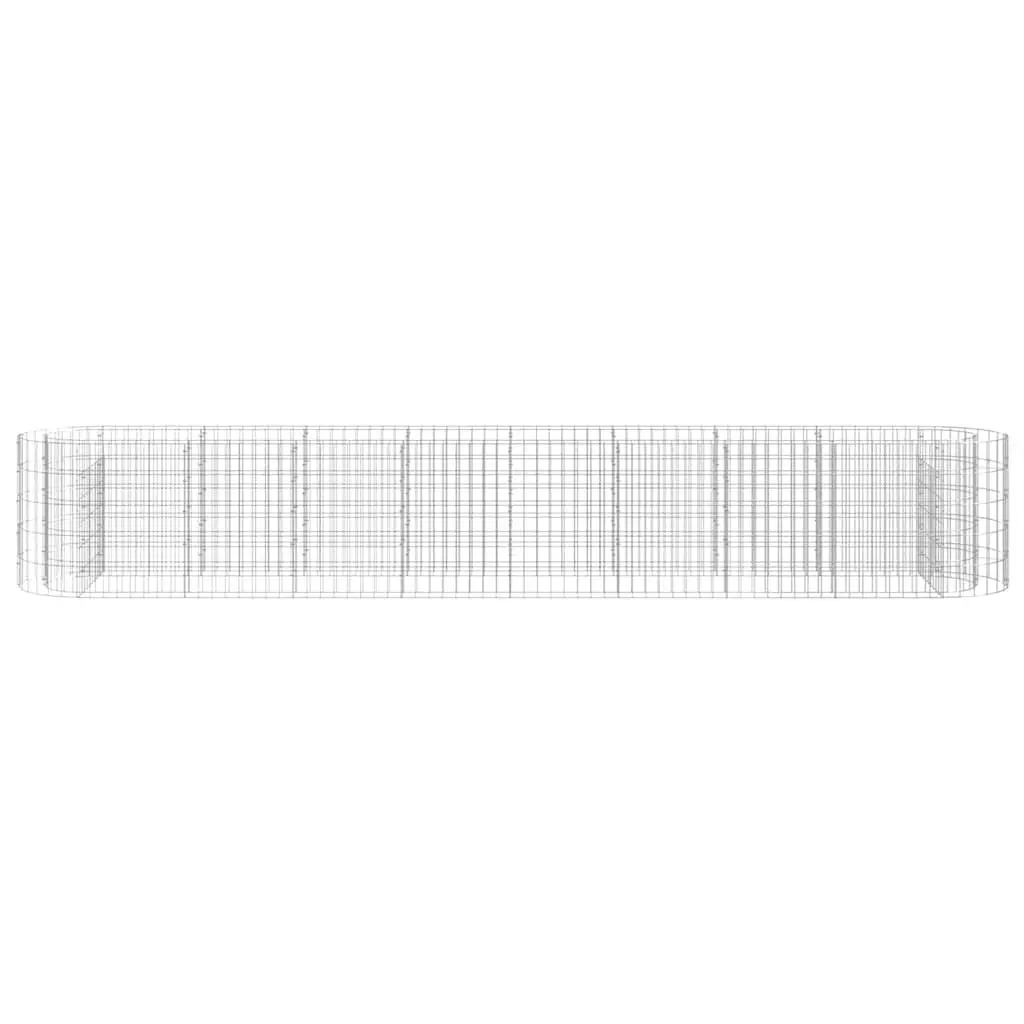 Gabion Planter Raised Bed Silver Galvanised Iron 330x50x50cm