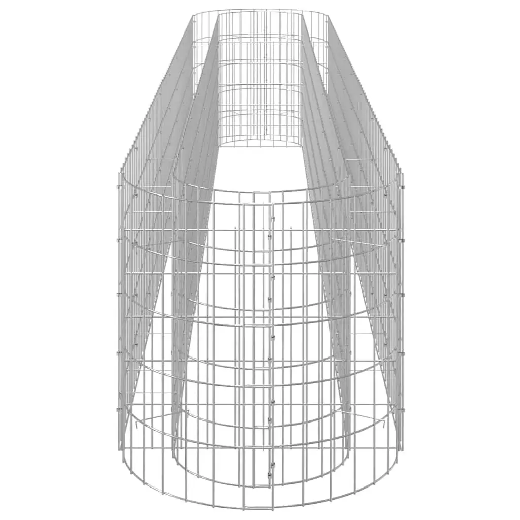 Gabion Planter Raised Bed Silver Galvanised Iron 330x50x50cm