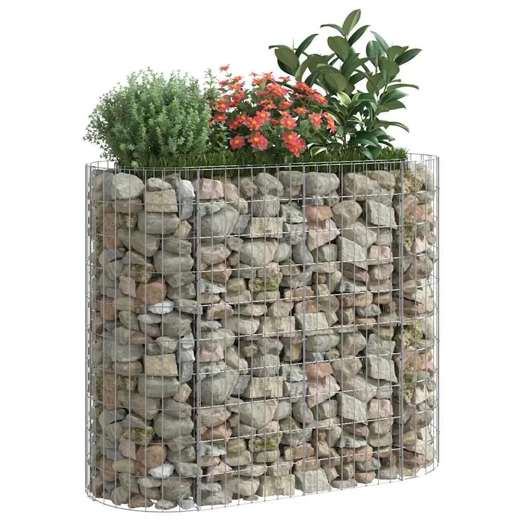 Gabion Raised Bed Planter Sturdy Galvanised Iron 120 x 50 x 100 cm