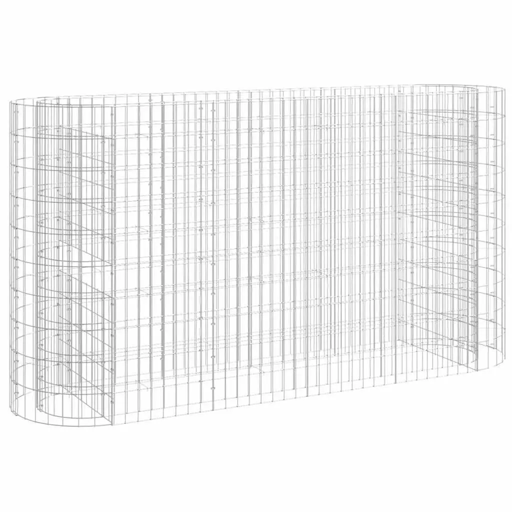 Gabion Raised Bed Garden Planter Galvanised Iron 190x50x100cm