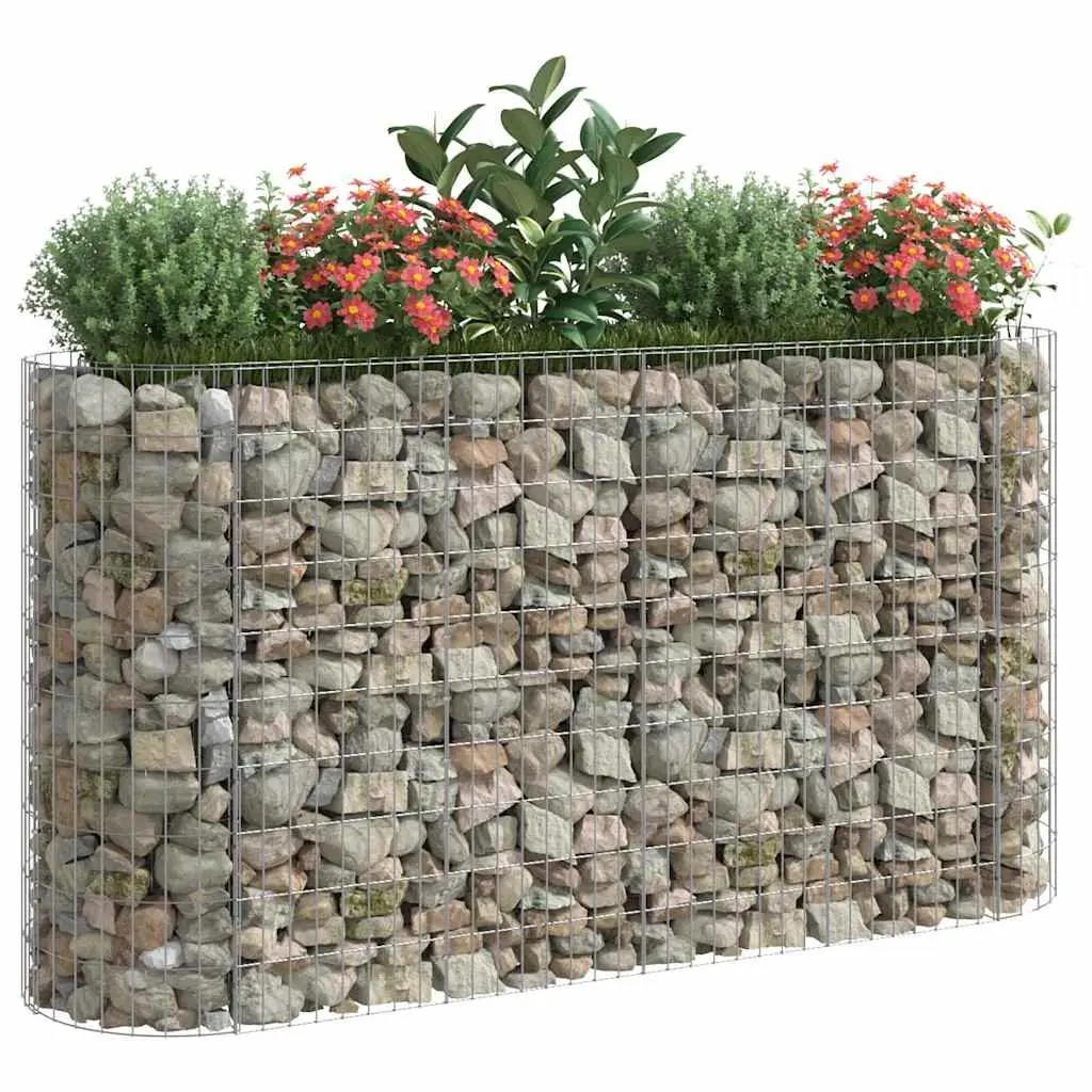 Gabion Raised Bed Garden Planter Galvanised Iron 190x50x100cm